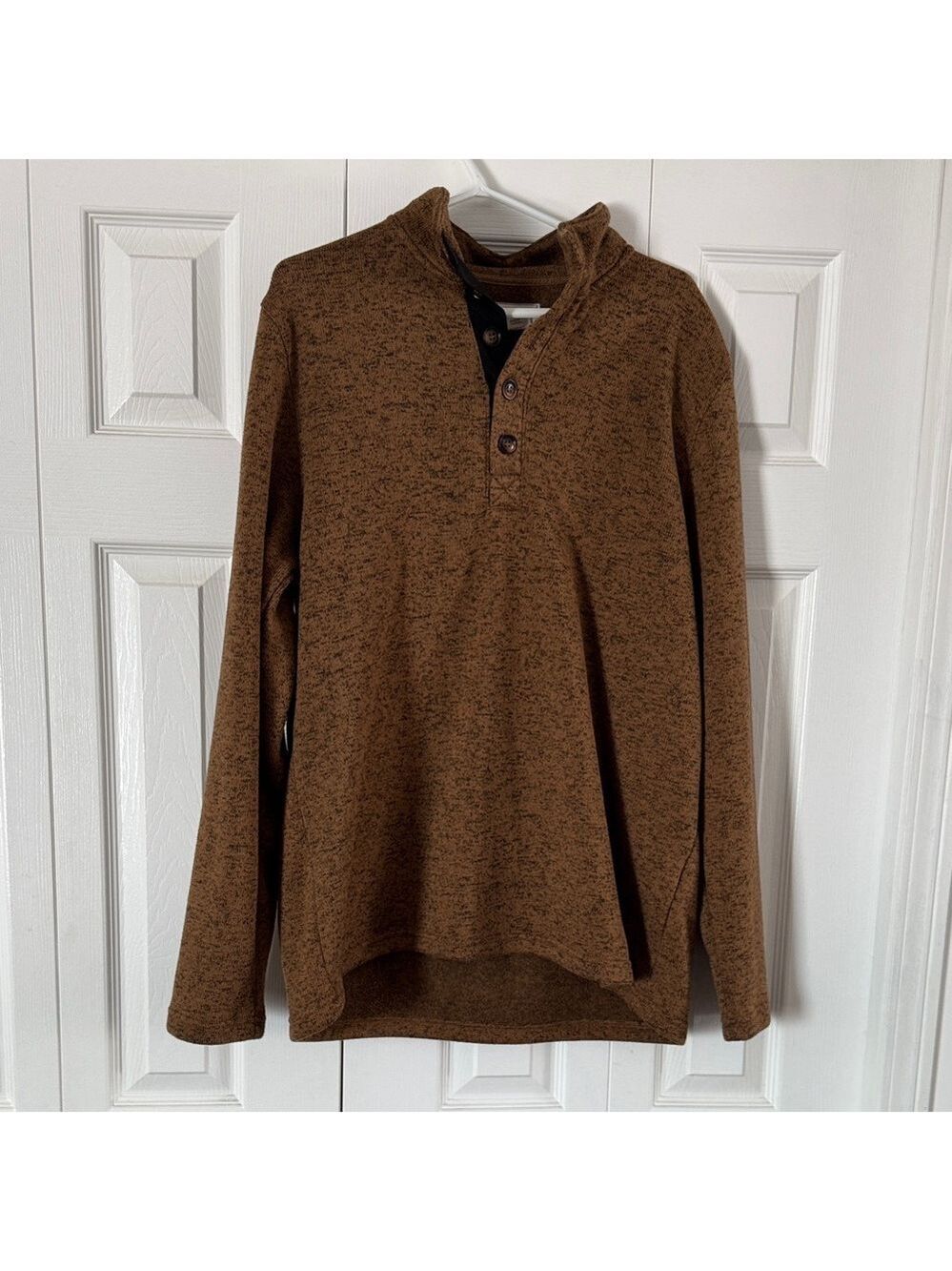 Stetson Men's Tan Sweater with Button Collar